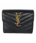 Saint Laurent Paris（サンローランパリ）の古着「Vステッチ3つ折り財布」｜ブラック