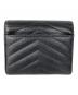 Saint Laurent Paris (サンローランパリ) Vステッチ3つ折り財布 ブラック：30000円