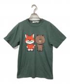 maison kitsune×LINEメゾンキツネ×ライン）の古着「Tシャツ」｜グリーン