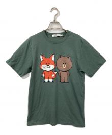 maison kitsune×LINE（メゾンキツネ×ライン）の古着「Tシャツ」｜グリーン