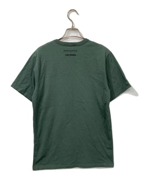 maison kitsune（メゾンキツネ）MAISON KITSUNE (メゾンキツネ) LINE (ライン) Tシャツ グリーン サイズ:XSの古着・服飾アイテム