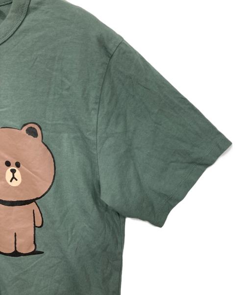 maison kitsune（メゾンキツネ）MAISON KITSUNE (メゾンキツネ) LINE (ライン) Tシャツ グリーン サイズ:XSの古着・服飾アイテム