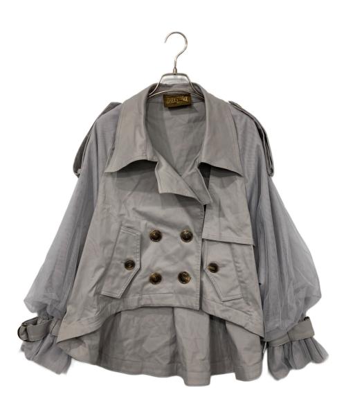 Belle vintage（ベル ヴィンテージ）Belle Vintage (ベル ヴィンテージ) チュール袖ジャケット グレー サイズ:Fの古着・服飾アイテム
