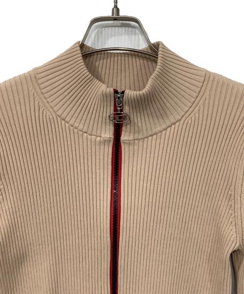 DIESEL（ディーゼル）DIESEL (ディーゼル) M-SAVANNAH ジップアップ ニット ベージュ サイズ:Sの古着・服飾アイテム