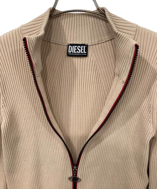 DIESEL（ディーゼル）DIESEL (ディーゼル) M-SAVANNAH ジップアップ ニット ベージュ サイズ:Sの古着・服飾アイテム