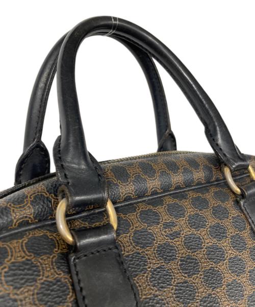 CELINE（セリーヌ）CELINE (セリーヌ) マカダムハンドバッグ ブラック×ブラウンの古着・服飾アイテム