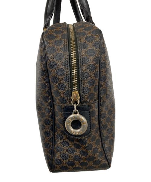 CELINE（セリーヌ）CELINE (セリーヌ) マカダムハンドバッグ ブラック×ブラウンの古着・服飾アイテム