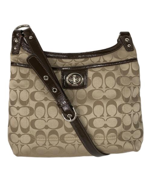 COACH（コーチ）COACH (コーチ) シグネチャーショルダーバッグ ベージュの古着・服飾アイテム