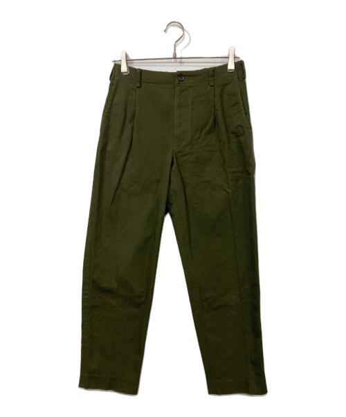 MORRIS&SONS（モリスアンドサンズ）MORRIS&SONS (モリスアンドサンズ) 1プリーツテーパードパンツ カーキ サイズ:1の古着・服飾アイテム