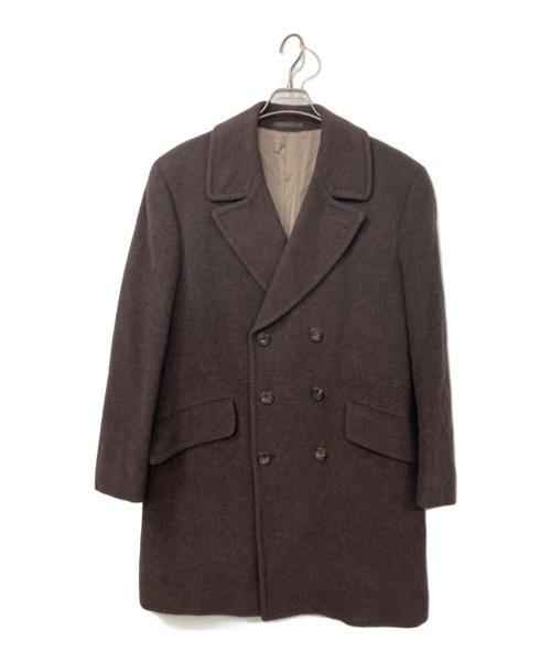 Burberry's（バーバリーズ）Burberry's (バーバリー) アンゴラ混ダブルチェスターコート ブラウン サイズ:LYの古着・服飾アイテム