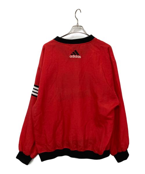 adidas（アディダス）adidas (アディダス) ナイロンプルオーバー レッド サイズ:XLの古着・服飾アイテム