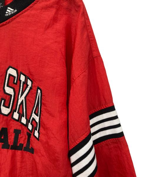 adidas（アディダス）adidas (アディダス) ナイロンプルオーバー レッド サイズ:XLの古着・服飾アイテム