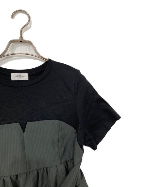 NOLLEY'S（ノーリーズ）NOLLEY'S (ノーリーズ) ビスチェ風コンビTシャツ カーキ×ブラック サイズ:38の古着・服飾アイテム