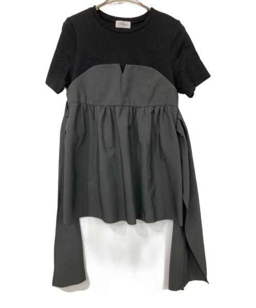 NOLLEY'S（ノーリーズ）NOLLEY'S (ノーリーズ) ビスチェ風コンビTシャツ カーキ×ブラック サイズ:38の古着・服飾アイテム