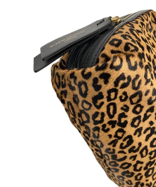 GIANNI CHIARINI（ジャンニ キアリーニ）GIANNI CHIARINI (ジャンニ キアリーニ) レオパード柄2WAYバッグ ベージュ×ブラックの古着・服飾アイテム