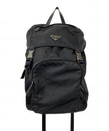 PRADA（プラダ）の古着「Re-Nylon×サフィアーノレザーバックパック」｜ブラック