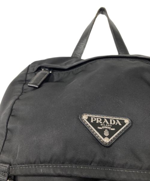 PRADA（プラダ）PRADA (プラダ) Re-Nylon×サフィアーノレザーバックパック ブラックの古着・服飾アイテム