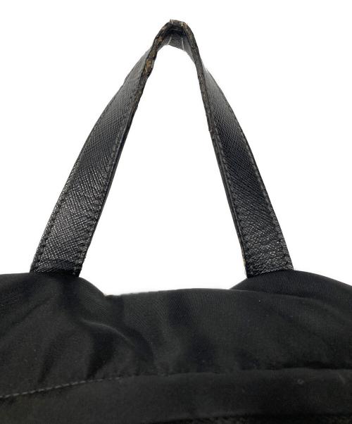 PRADA（プラダ）PRADA (プラダ) Re-Nylon×サフィアーノレザーバックパック ブラックの古着・服飾アイテム