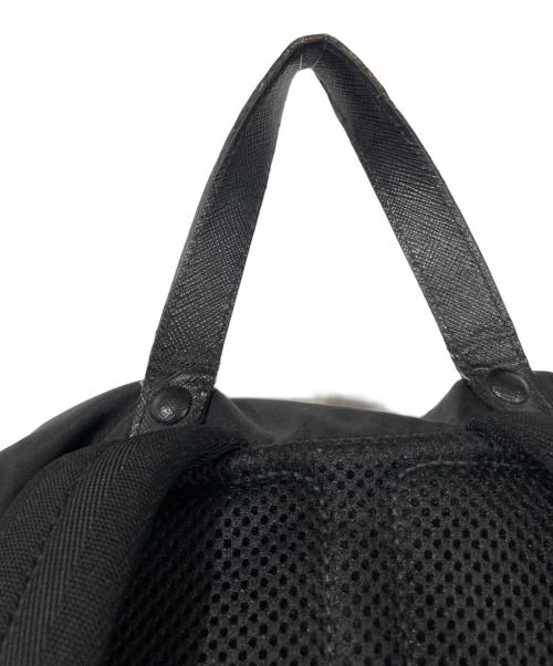PRADA（プラダ）PRADA (プラダ) Re-Nylon×サフィアーノレザーバックパック ブラックの古着・服飾アイテム