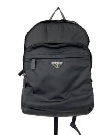 PRADA（プラダ）の古着「Re-Nylon×サフィアーノレザーバックパック」｜ブラック