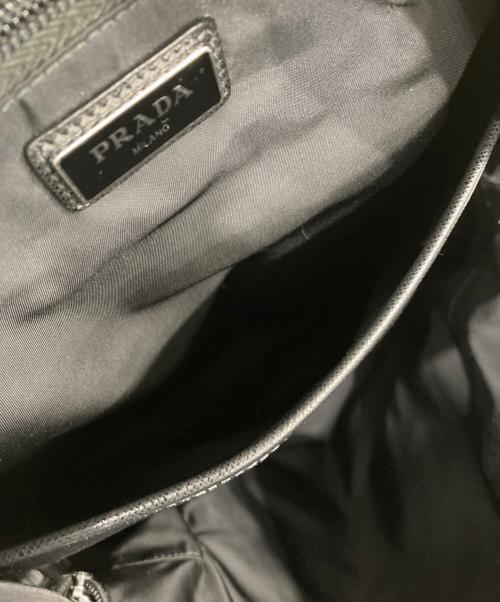 PRADA（プラダ）PRADA (プラダ) Re-Nylon×サフィアーノレザーバックパック ブラックの古着・服飾アイテム