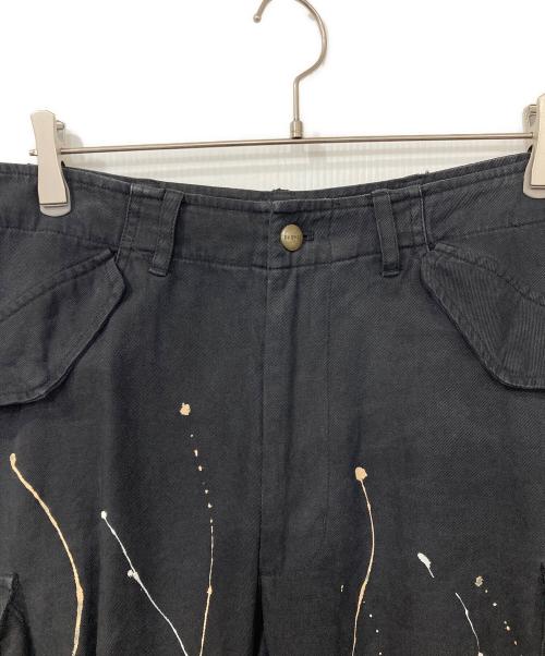 BADWAY（バッドウェイ）BADWAY (バッドウェイ) スプラッシュカーゴパンツ ブラック サイズ:Mの古着・服飾アイテム