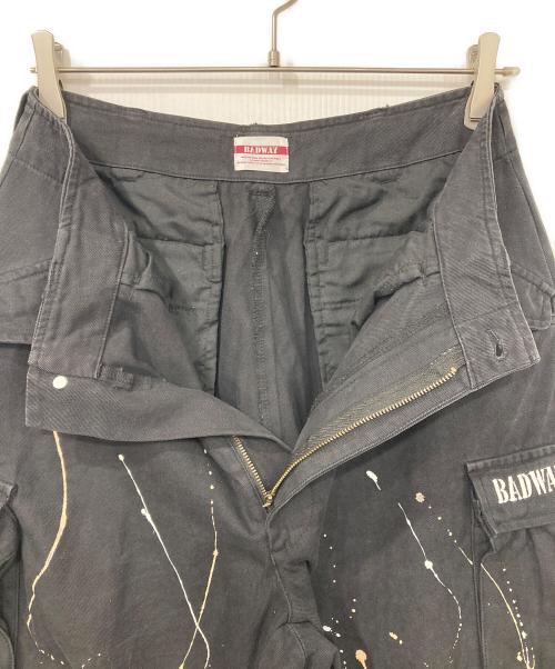 BADWAY（バッドウェイ）BADWAY (バッドウェイ) スプラッシュカーゴパンツ ブラック サイズ:Mの古着・服飾アイテム