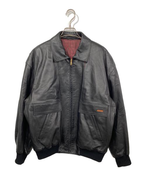 a.testoni（アテストーニ）a.testoni (アテストーニ) レザージャケット ブラック サイズ:50の古着・服飾アイテム