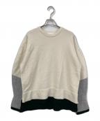 nagonstansナゴンスタンス）の古着「cuffs layered knit pullover」｜ホワイト×グレー