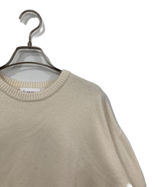 nagonstans（ナゴンスタンス）nagonstans (ナゴンスタンス) cuffs layered knit pullover ホワイト×グレー サイズ:MEDIUMの古着・服飾アイテム