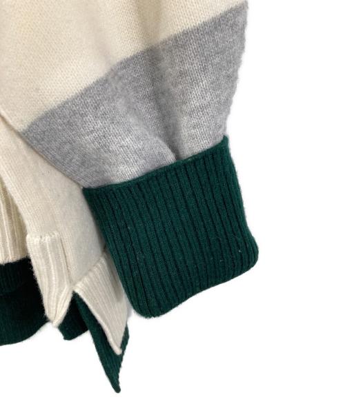 nagonstans（ナゴンスタンス）nagonstans (ナゴンスタンス) cuffs layered knit pullover ホワイト×グレー サイズ:MEDIUMの古着・服飾アイテム