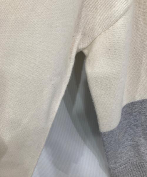 nagonstans（ナゴンスタンス）nagonstans (ナゴンスタンス) cuffs layered knit pullover ホワイト×グレー サイズ:MEDIUMの古着・服飾アイテム