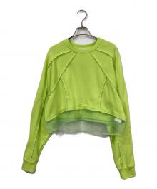 MAISON SPECIAL（メゾンスペシャル）の古着「Outseam Short Length Sweatshirts」｜グリーン