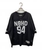 NEIGHBORHOODネイバーフッド）の古着「HOCKEY V-NECK S/S TEE/ホッケー Vネック ショートスリーブTシャツ」｜ブラック