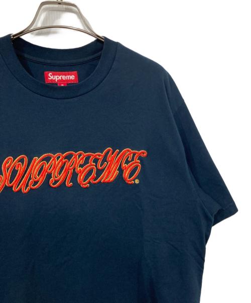 SUPREME（シュプリーム）SUPREME (シュプリーム) Raised Script S/S Top/レイズドスクリプト ショートスリーブトップ ネイビー サイズ:Mの古着・服飾アイテム