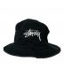 stussy（ステューシー）の古着「ロゴ刺繍バケットハット」｜ブラック