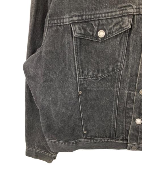 RUSTLER（ラスラー）RUSTLER (ラスラー) バックプリント先染めデニムジャケット ブラック サイズ:XLの古着・服飾アイテム