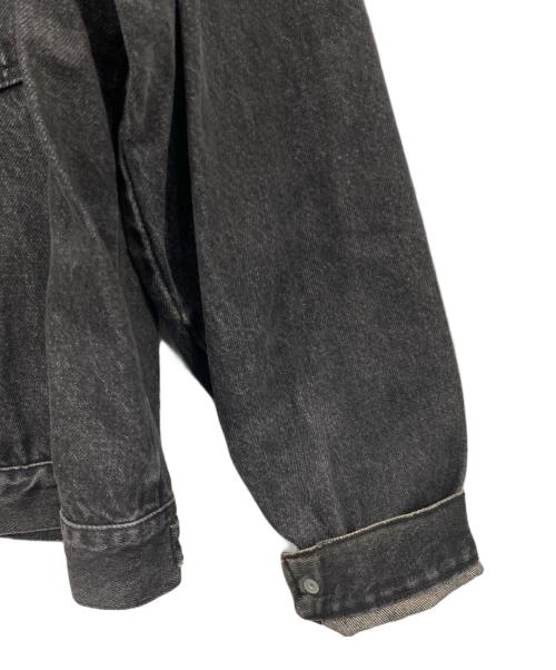 RUSTLER（ラスラー）RUSTLER (ラスラー) バックプリント先染めデニムジャケット ブラック サイズ:XLの古着・服飾アイテム