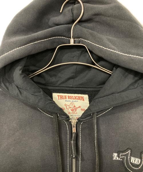 TRUE RELIGION（トゥルー レリジョン）TRUE RELIGION (トゥルー レリジョン) BIG T CRYSTAL ZIPUP HOODI ブラック サイズ:Ｍの古着・服飾アイテム