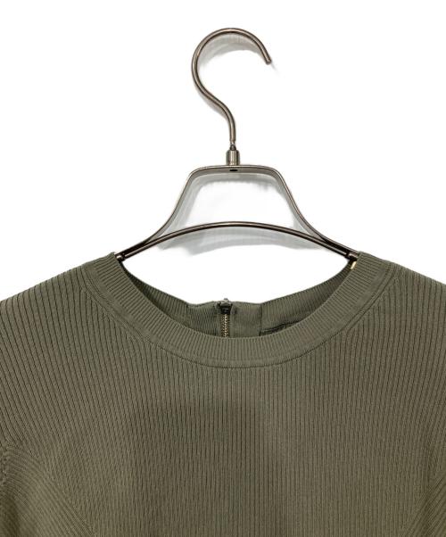 Adam et Rope（アダム エ ロペ）Adam et Rope (アダム エ ロペ) ペプラムコンビハーフスリーブニット グリーン サイズ:Fの古着・服飾アイテム