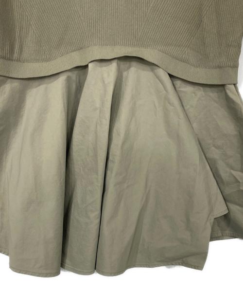 Adam et Rope（アダム エ ロペ）Adam et Rope (アダム エ ロペ) ペプラムコンビハーフスリーブニット グリーン サイズ:Fの古着・服飾アイテム