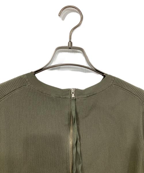 Adam et Rope（アダム エ ロペ）Adam et Rope (アダム エ ロペ) ペプラムコンビハーフスリーブニット グリーン サイズ:Fの古着・服飾アイテム