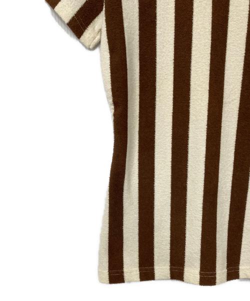 FENDI（フェンディ）FENDI (フェンディ) パイル地ストライプTシャツ ブラウン サイズ:44の古着・服飾アイテム