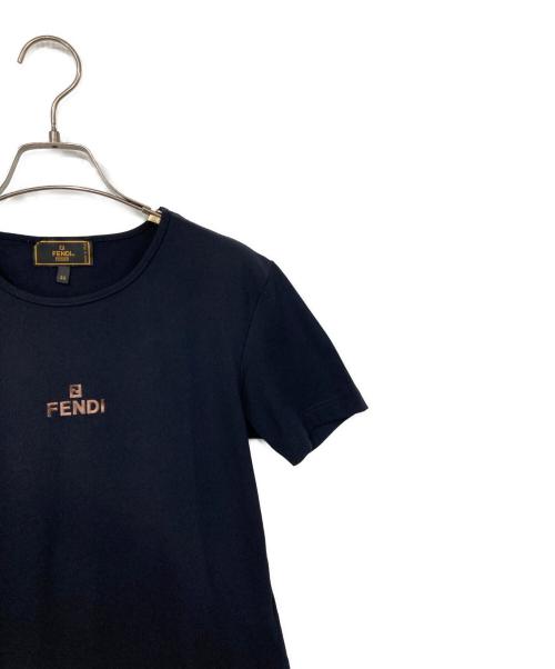 FENDI（フェンディ）FENDI (フェンディ) ロゴTシャツ ブラック サイズ:44の古着・服飾アイテム