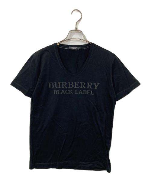 BURBERRY BLACK LABEL（バーバリーブラックレーベル）BURBERRY BLACK LABEL (バーバリーブラックレーベル) ロゴプリントTシャツ ブラック サイズ:2の古着・服飾アイテム
