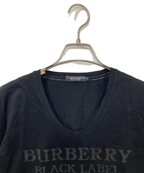 BURBERRY BLACK LABEL（バーバリーブラックレーベル）BURBERRY BLACK LABEL (バーバリーブラックレーベル) ロゴプリントTシャツ ブラック サイズ:2の古着・服飾アイテム