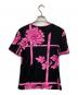 LEONARD PARIS (レオナール パリ) フラワー柄Tシャツ ブラック×ピンク サイズ:42：12000円