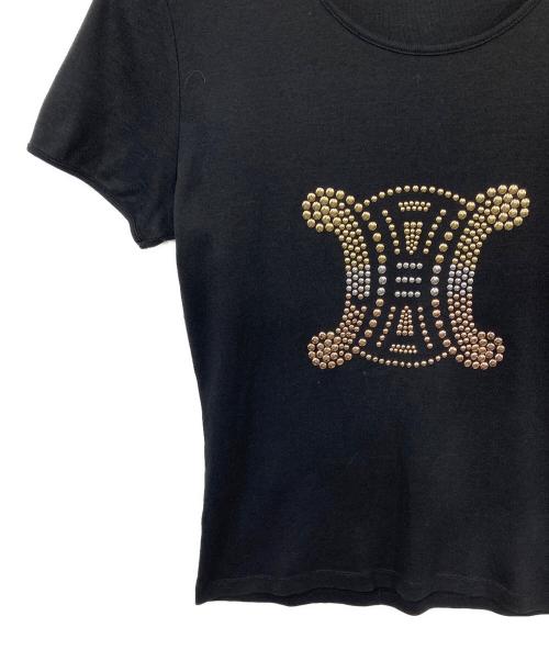 CELINE（セリーヌ）CELINE (セリーヌ) トリオンフスタッズTシャツ ブラック サイズ:Lの古着・服飾アイテム