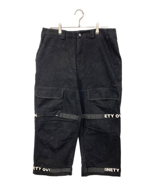 9090（9090）9090 (9090) over print (オーバープリント) Cargo Pants ブラック サイズ:XLの古着・服飾アイテム