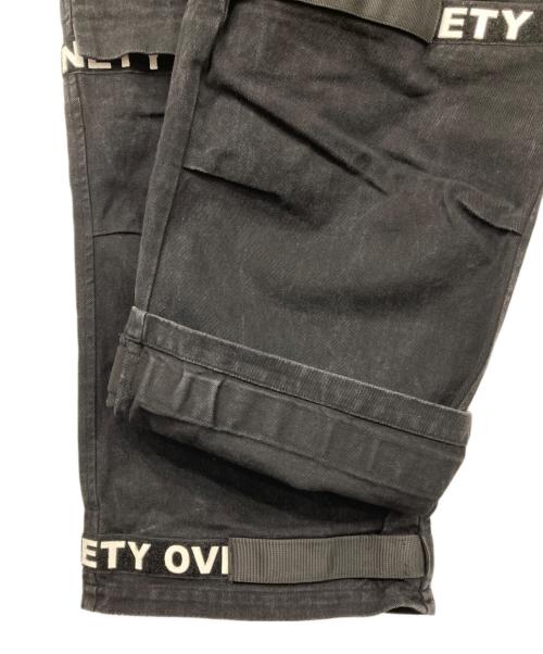 9090（9090）9090 (9090) over print (オーバープリント) Cargo Pants ブラック サイズ:XLの古着・服飾アイテム